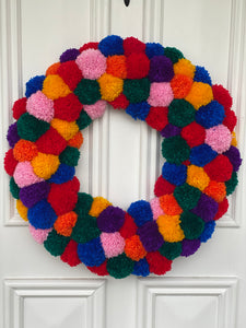 Pompom Rainbow Wreath