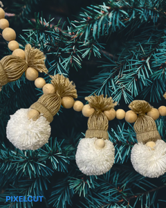 Ho Ho Ho Christmas Gnomes Pompom Garland