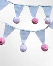 Boho Linen and Pompom Bunting