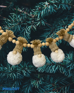 Ho Ho Ho Christmas Gnomes Pompom Garland