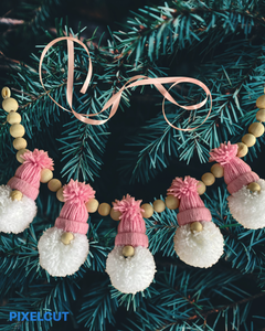 Ho Ho Ho Christmas Gnomes Pompom Garland