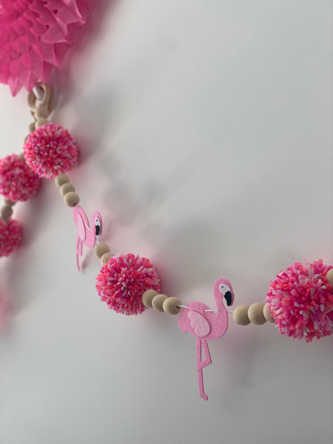 Boho Flamingo and Pompom Garland