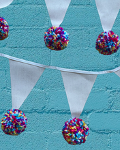 Boho Linen and Pompom Bunting