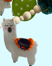 Boho Cactus and Llama Pompom Garland