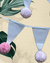 Boho Linen and Pompom Bunting