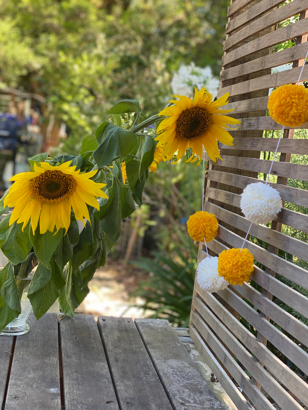 Sunflower PomPom Garland