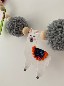 Boho Cactus and Llama Pompom Garland